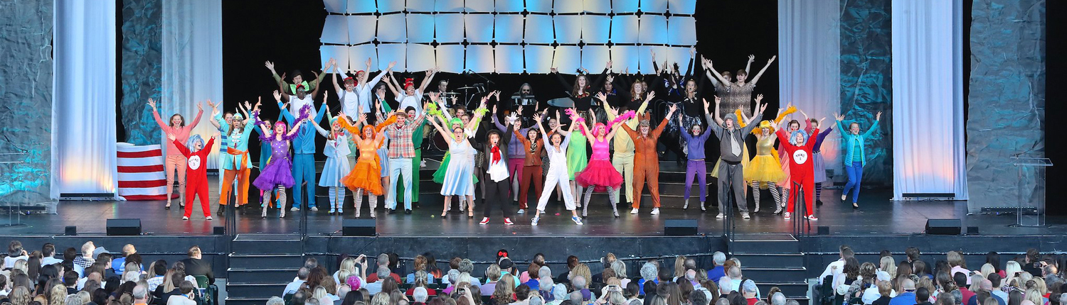 Cast of Seussical the Musical on stage